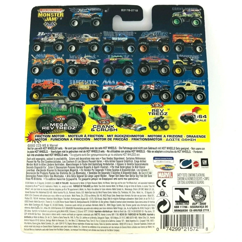 Hot Wheels Monster Jam Truck Tuff e Nuff‎ 4x4 Silver Die Cast 1/64 Scale #34